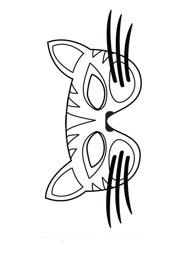 Kolorowanka Maska Kota - Kreatywna Zabawa dla Miłośników Zwierząt kolorowanka do druku